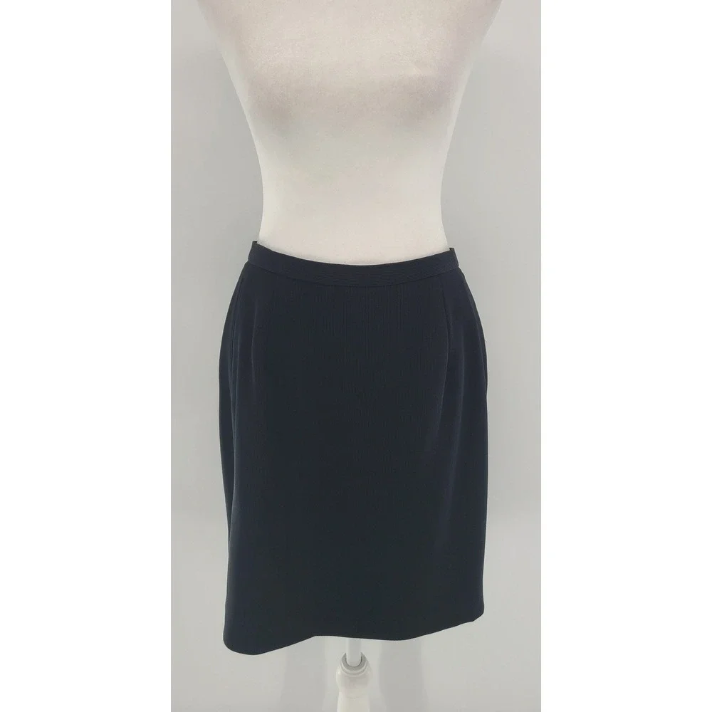 Alex Garfield & Marks Black Career Skirt 8 Office Minimalist Knee Length NEW NWT